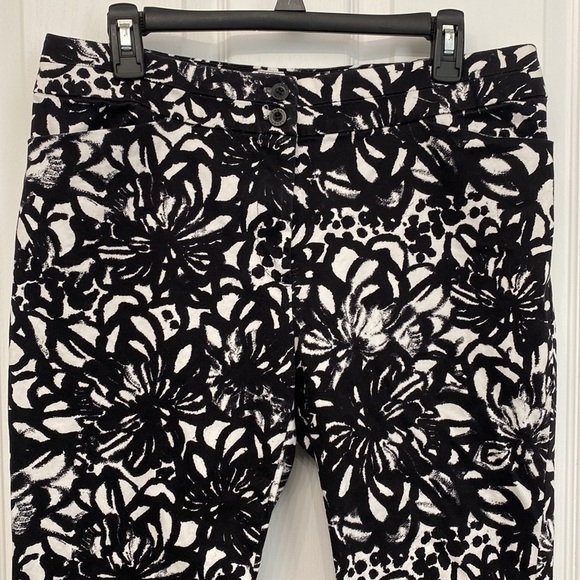 Emma James Stretch Capri Black White Size 10 - Picture 2 of 12